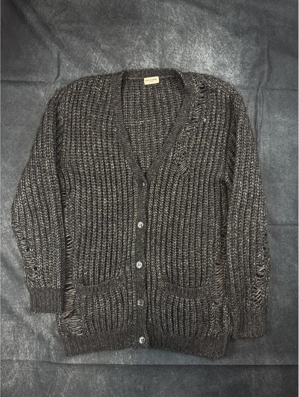 Saint Laurent SS16 Destroyed Cardigan